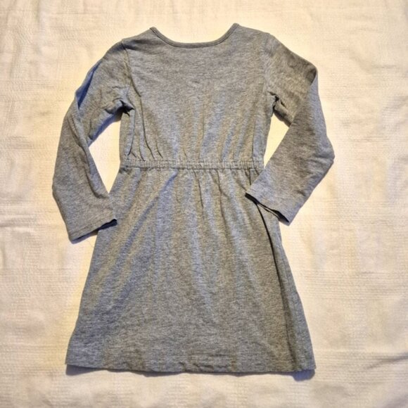 Hanna Andersson girls size 110 or 5 gray long sleeve dress, vguc - Picture 2 of 4
